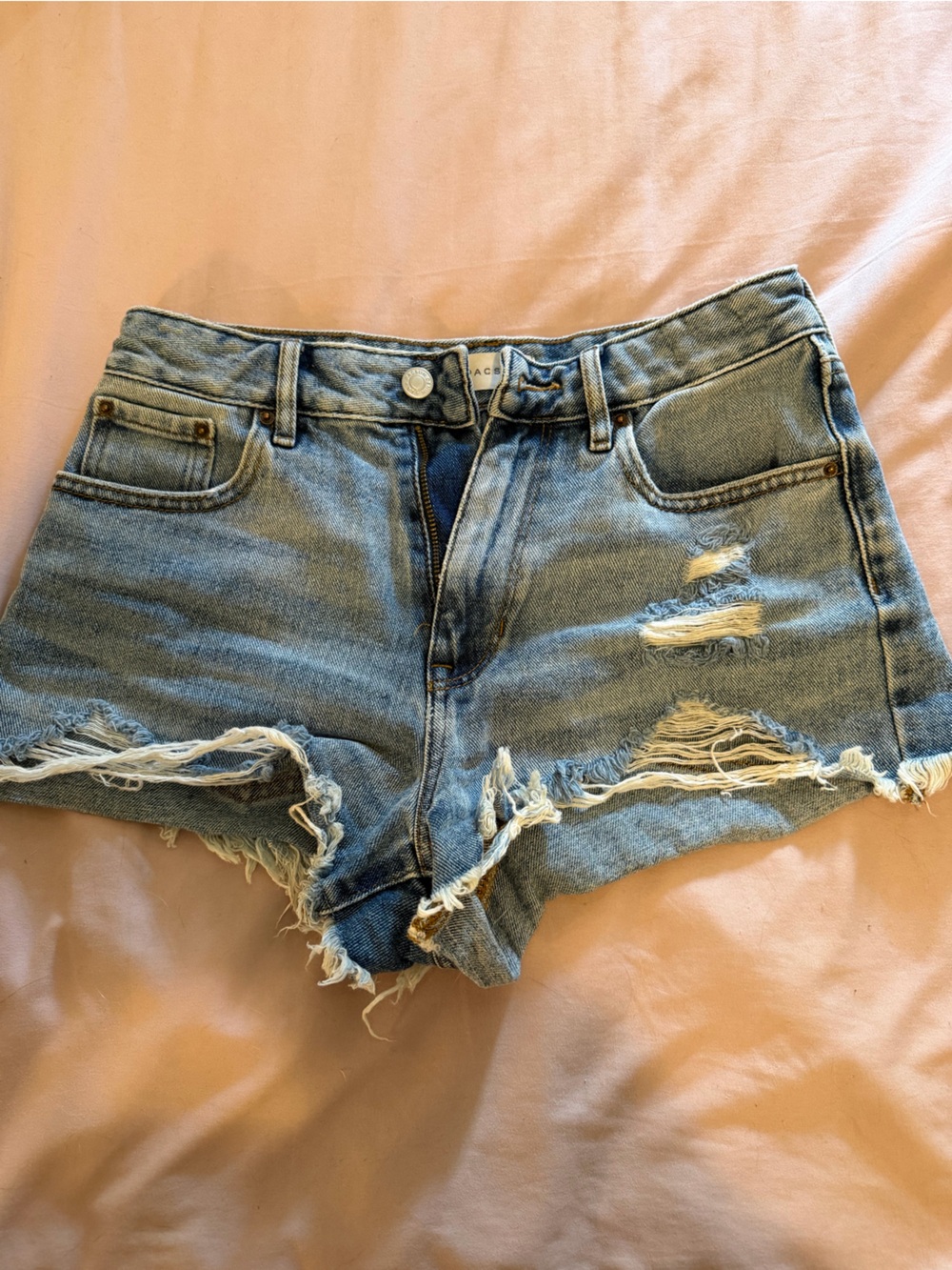 PacSun Distressed Light Blue Denim Shorts